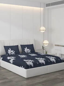 130 GSM Polyester Double Bed Bedsheet with 2 Pillow Covers