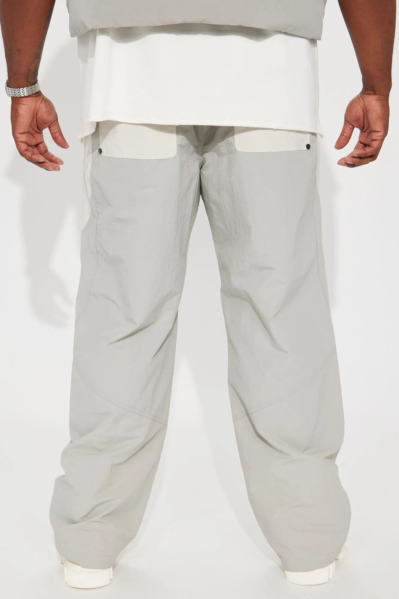 Ahead Of My Game Straight Nylon Utility Pants - Grey/combo