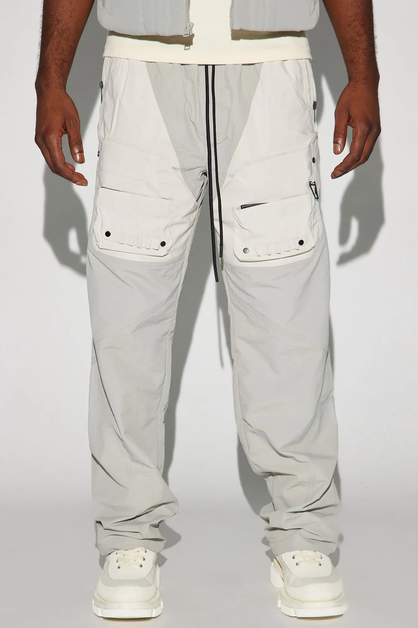 Ahead Of My Game Straight Nylon Utility Pants - Grey/combo