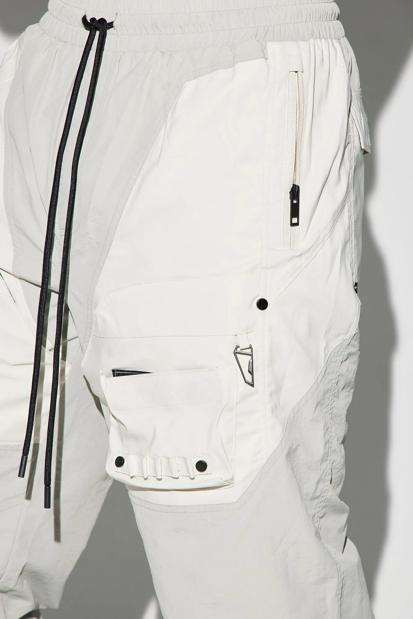 Ahead Of My Game Straight Nylon Utility Pants - Grey/combo