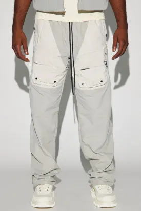 Ahead Of My Game Straight Nylon Utility Pants - Grey/combo