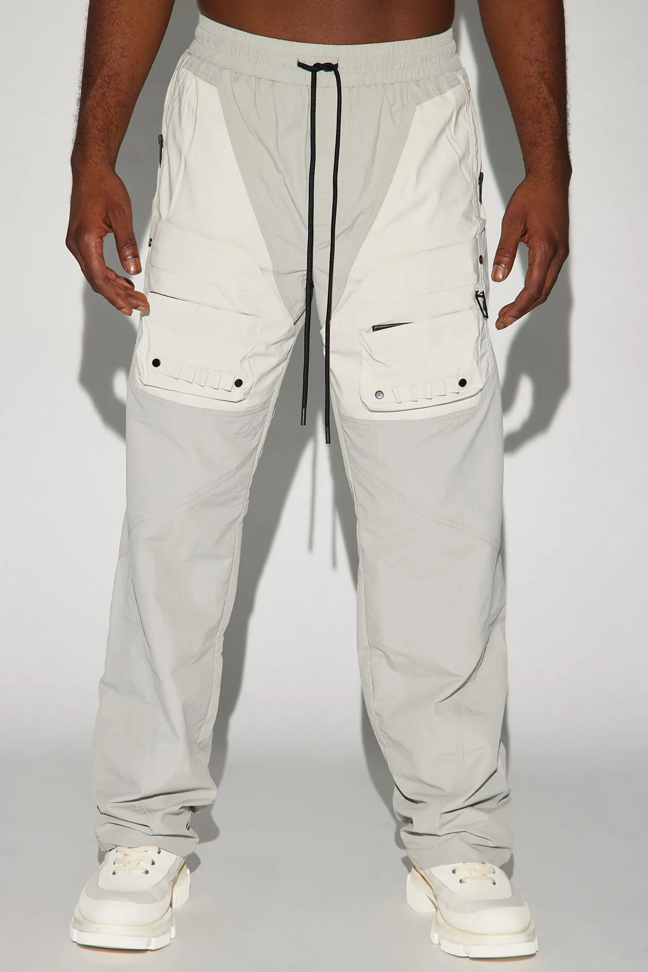 Ahead Of My Game Straight Nylon Utility Pants - Grey/combo