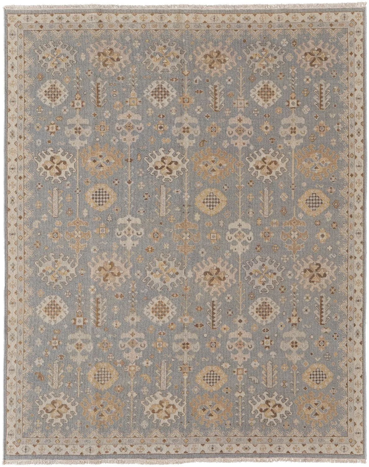 Aleska Oriental Blue/Gray/Ivory Rug