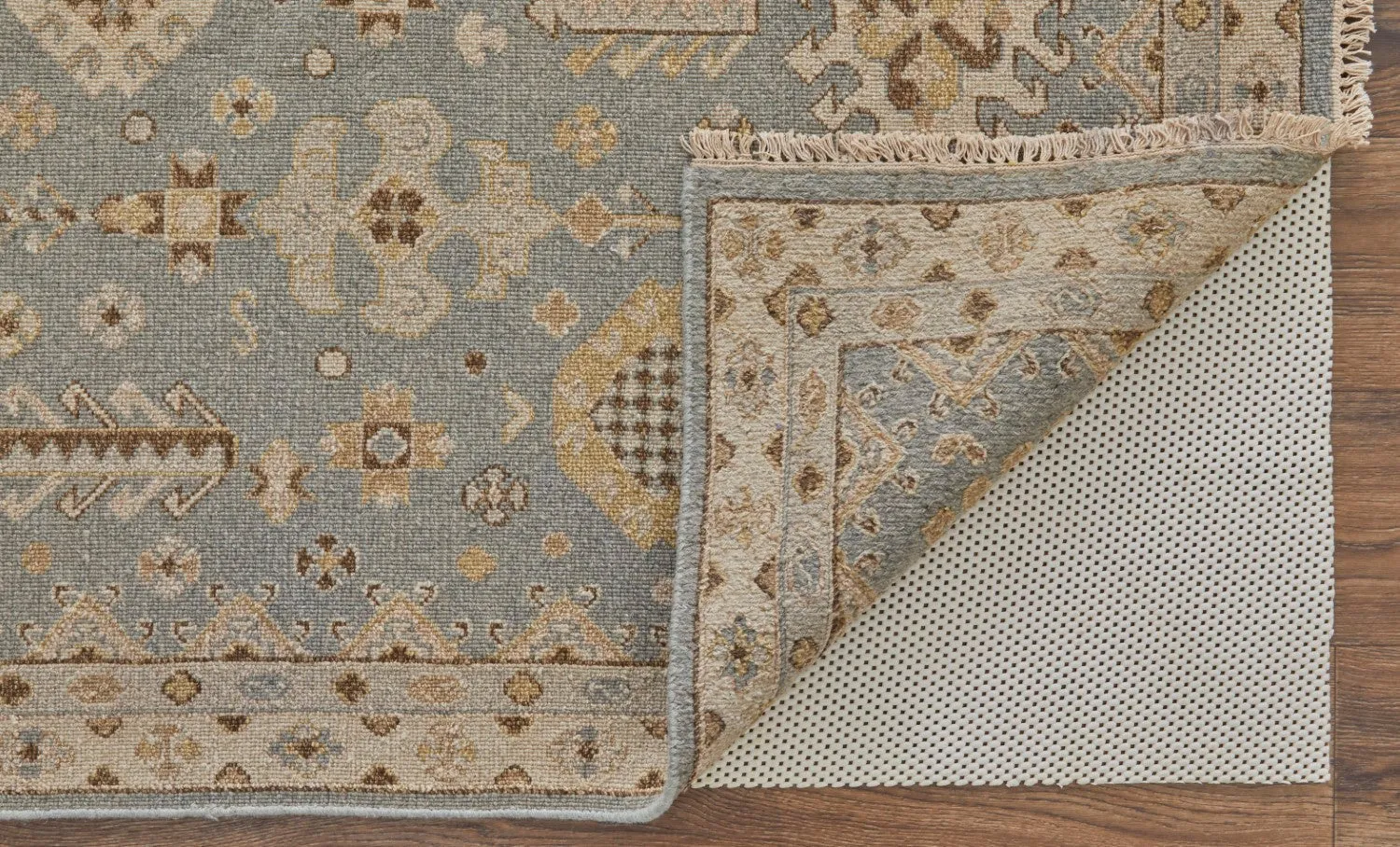 Aleska Oriental Blue/Gray/Ivory Rug
