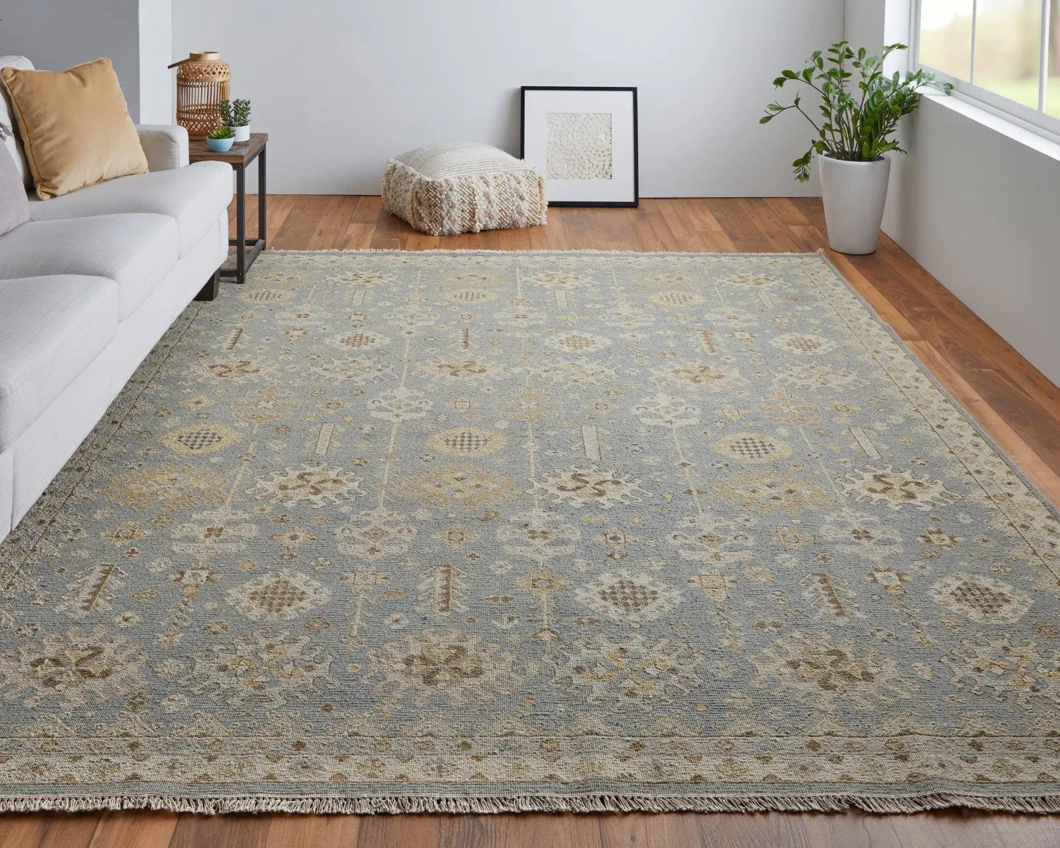 Aleska Oriental Blue/Gray/Ivory Rug