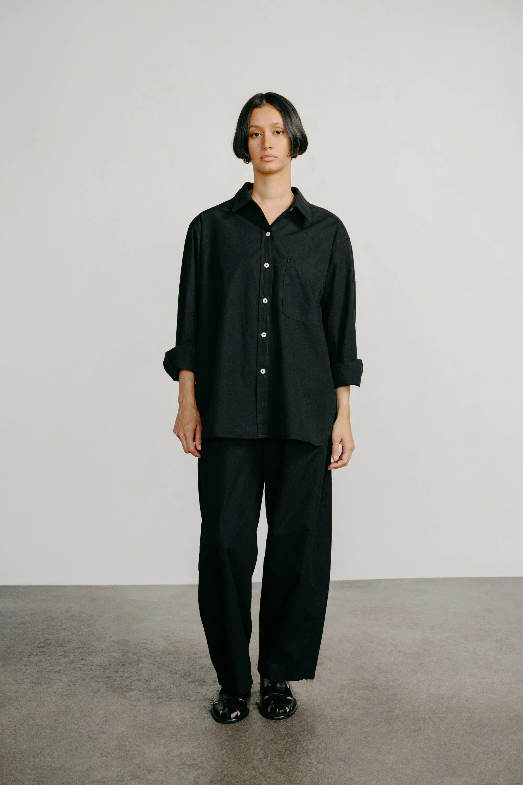 All Day Pant, Organic Cotton Poplin, Black