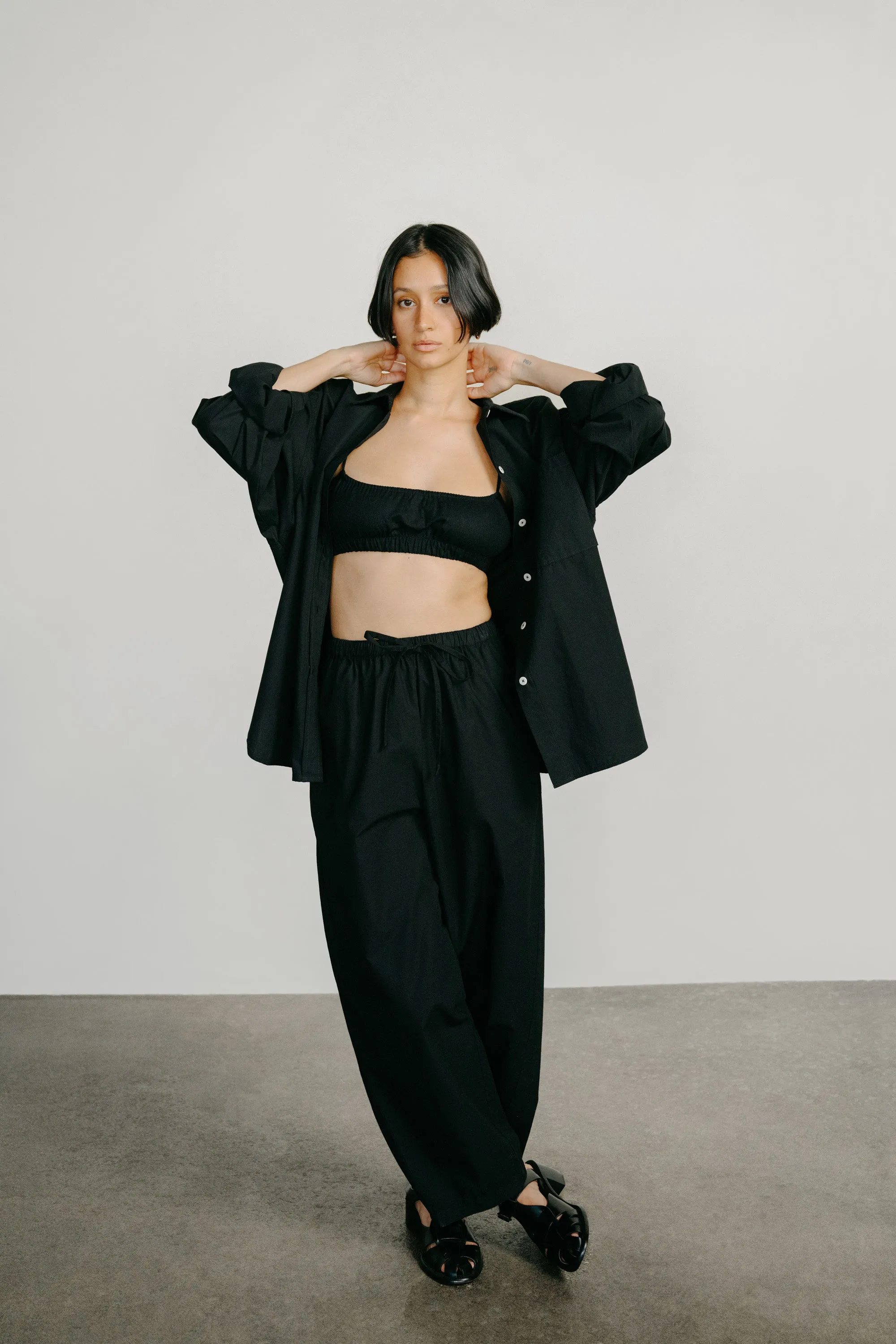 All Day Pant, Organic Cotton Poplin, Black