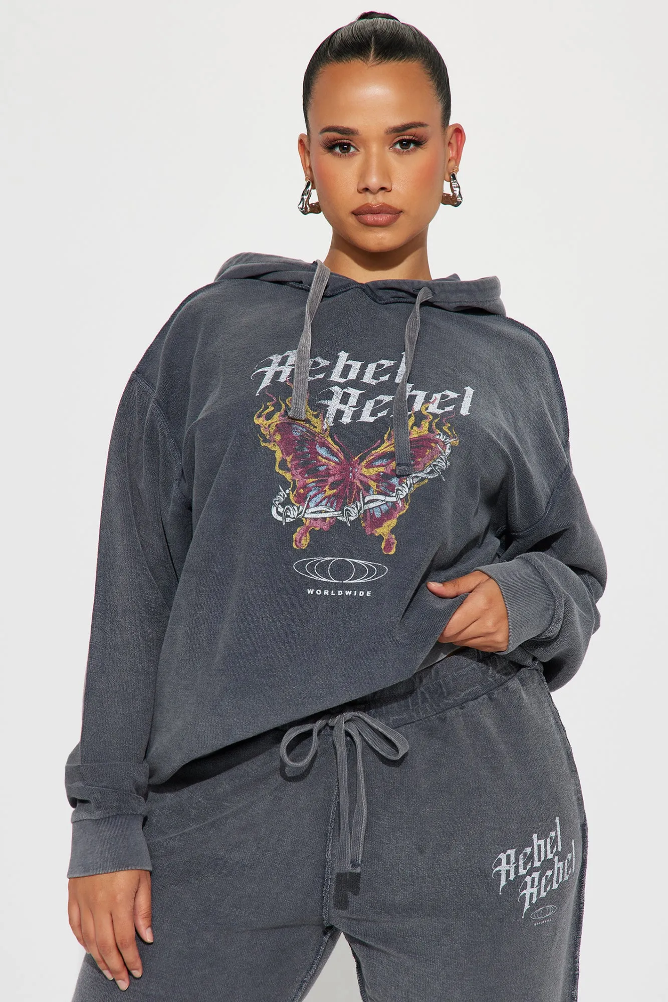 Always A Rebel Sweatsuit - Charcoal