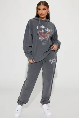 Always A Rebel Sweatsuit - Charcoal