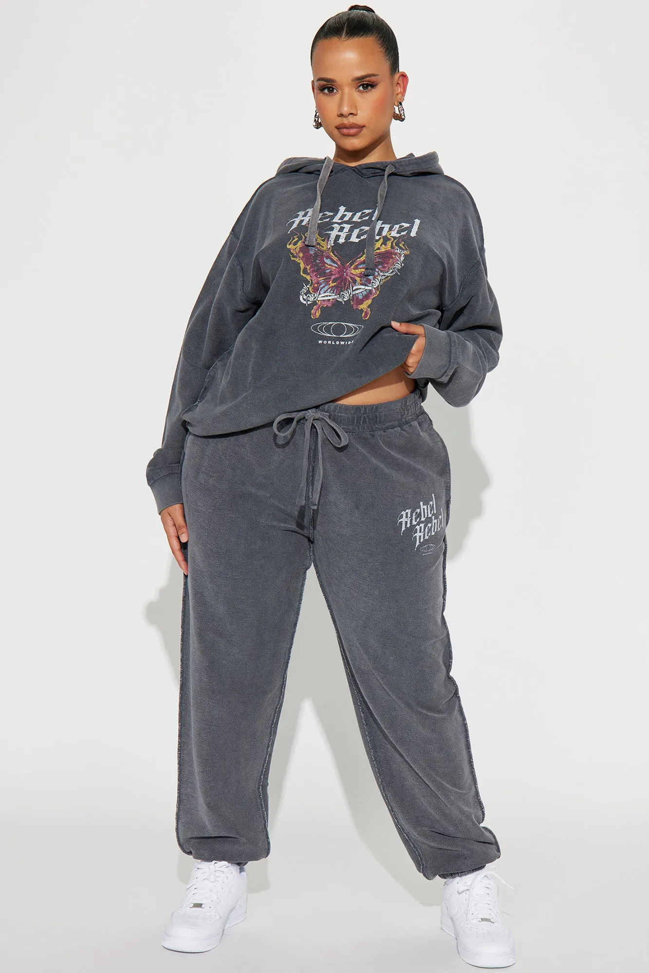 Always A Rebel Sweatsuit - Charcoal