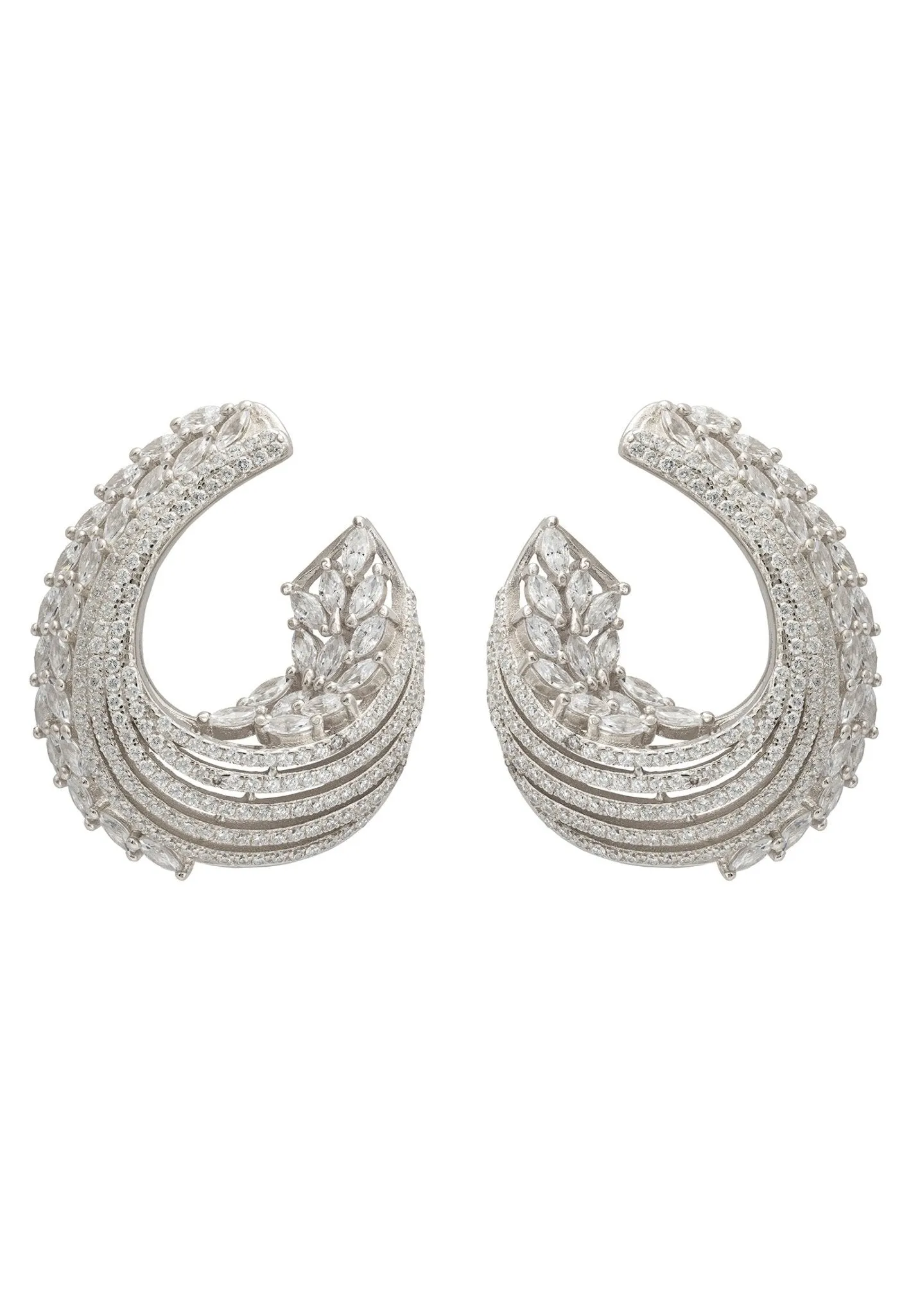Artemis Sweeping Hoop Earrings Silver