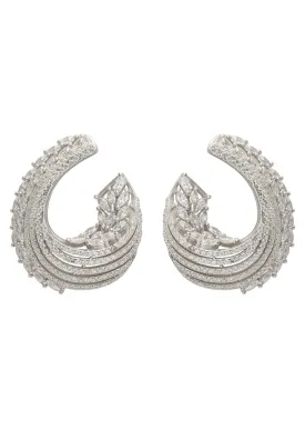 Artemis Sweeping Hoop Earrings Silver