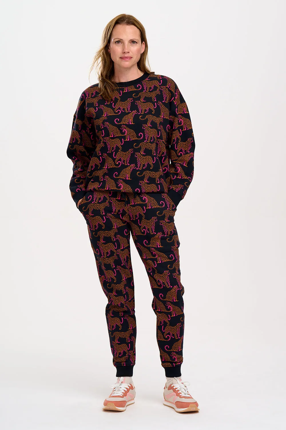 Ashley Joggers - Black, Leopard Spots