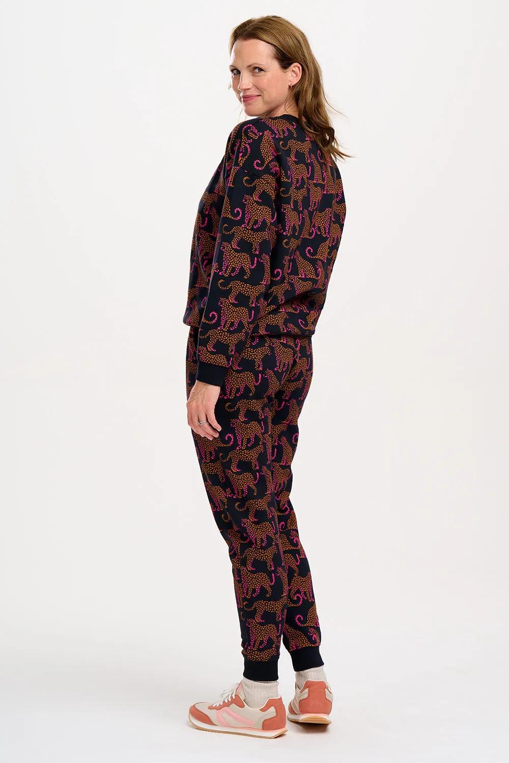 Ashley Joggers - Black, Leopard Spots