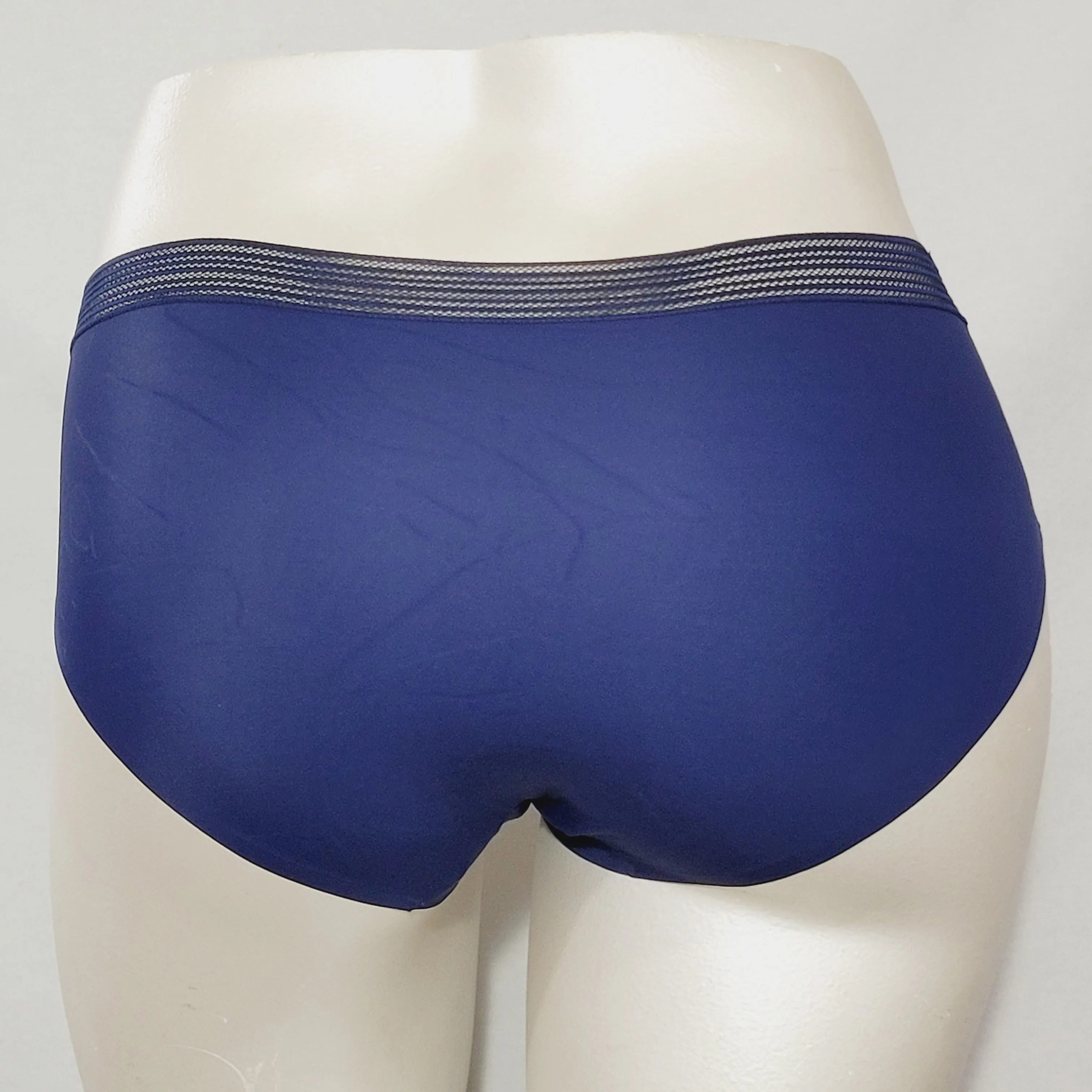 Ava & Viv Plus Size Laser Cut No Show Hipster Panty 1X Nighttime Blue