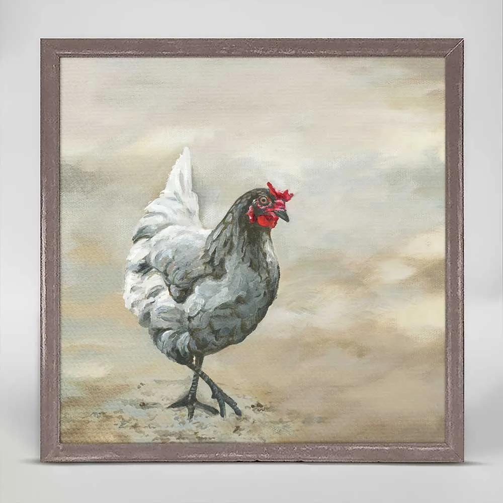 Avian Spotlight - Little Hen Mini Framed Canvas