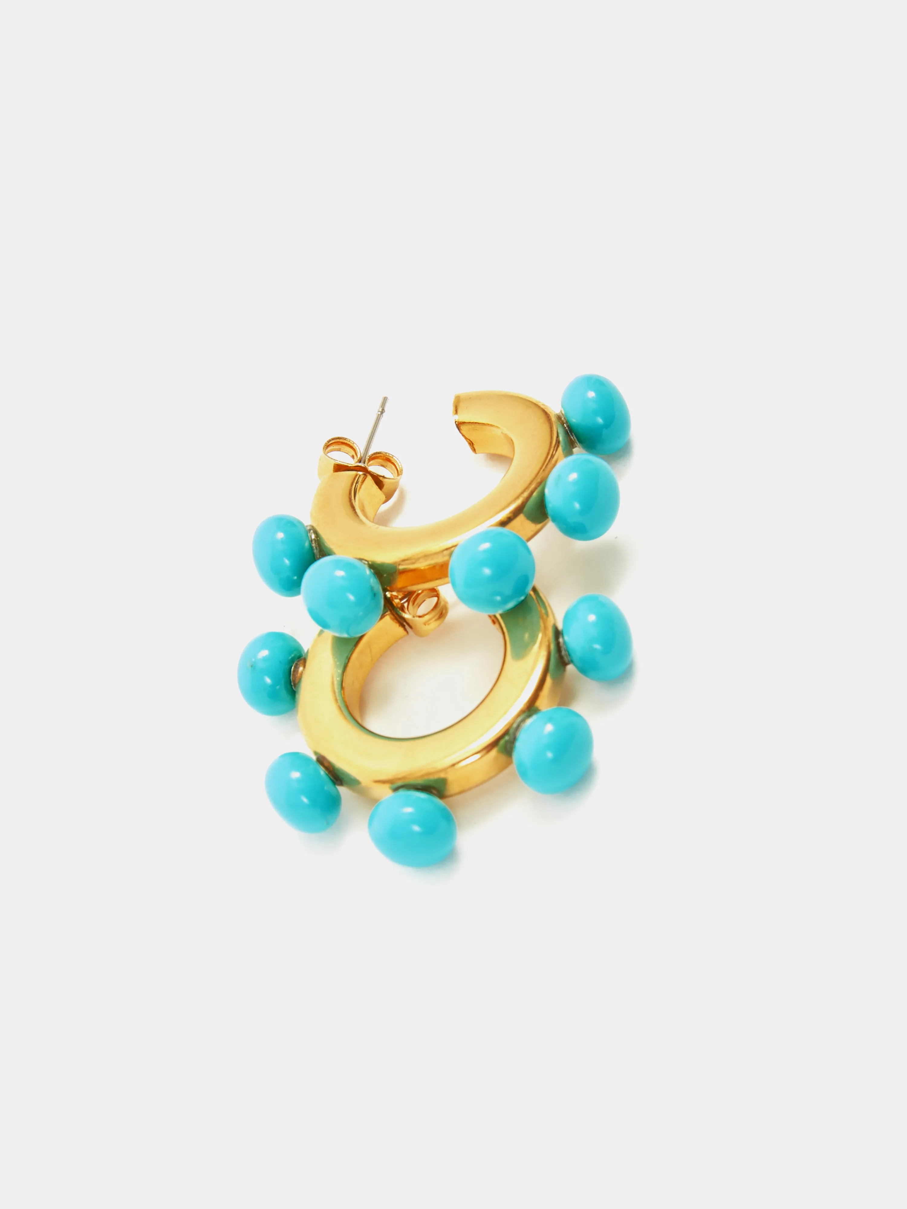 Ball Hoop Earring | Blue