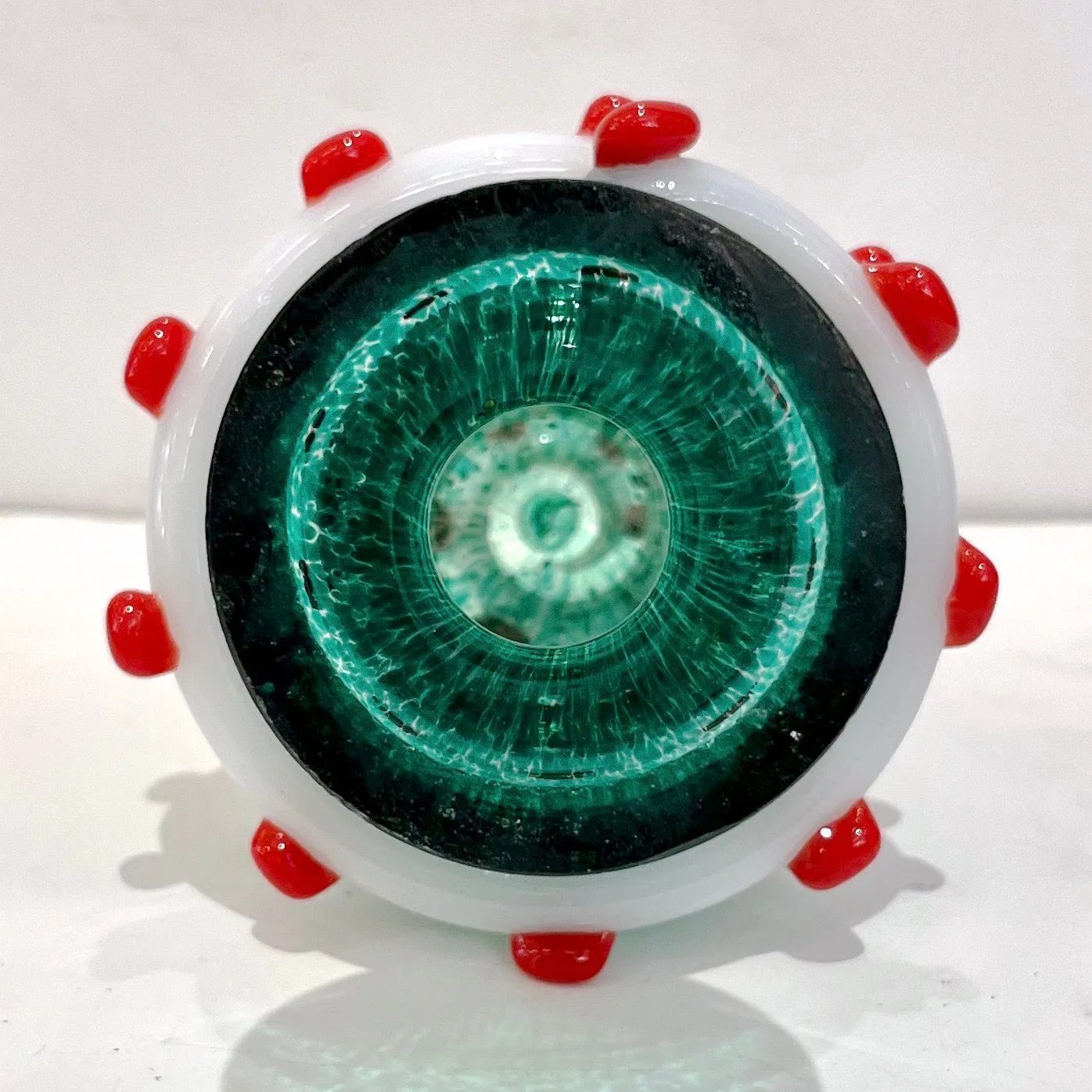 Bespoke Italian Modern Green White Murano Swirl Glass Christmas Tree Sculpture