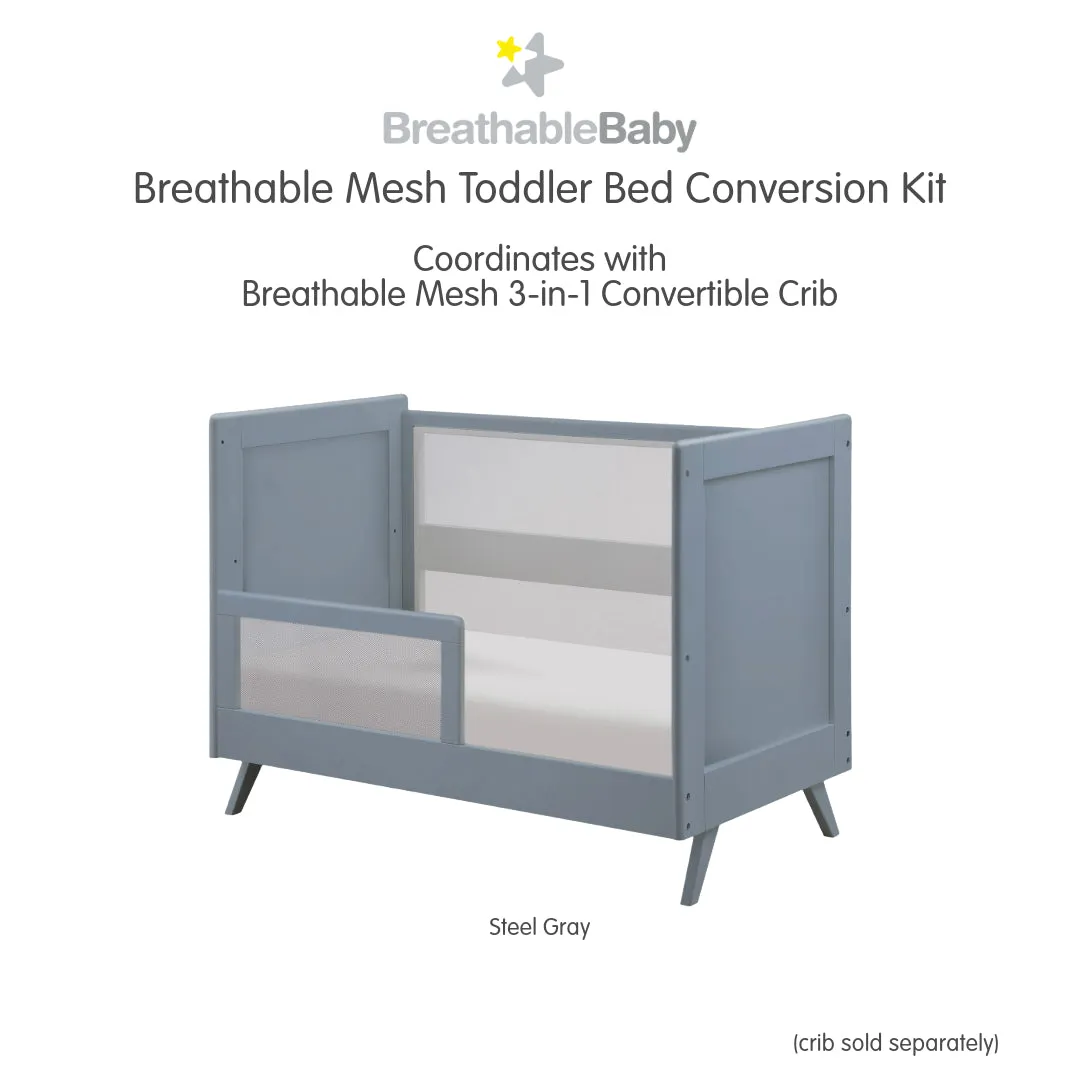 BreathableBaby Mesh Toddler Bed Conversion Kit - Steel Gray