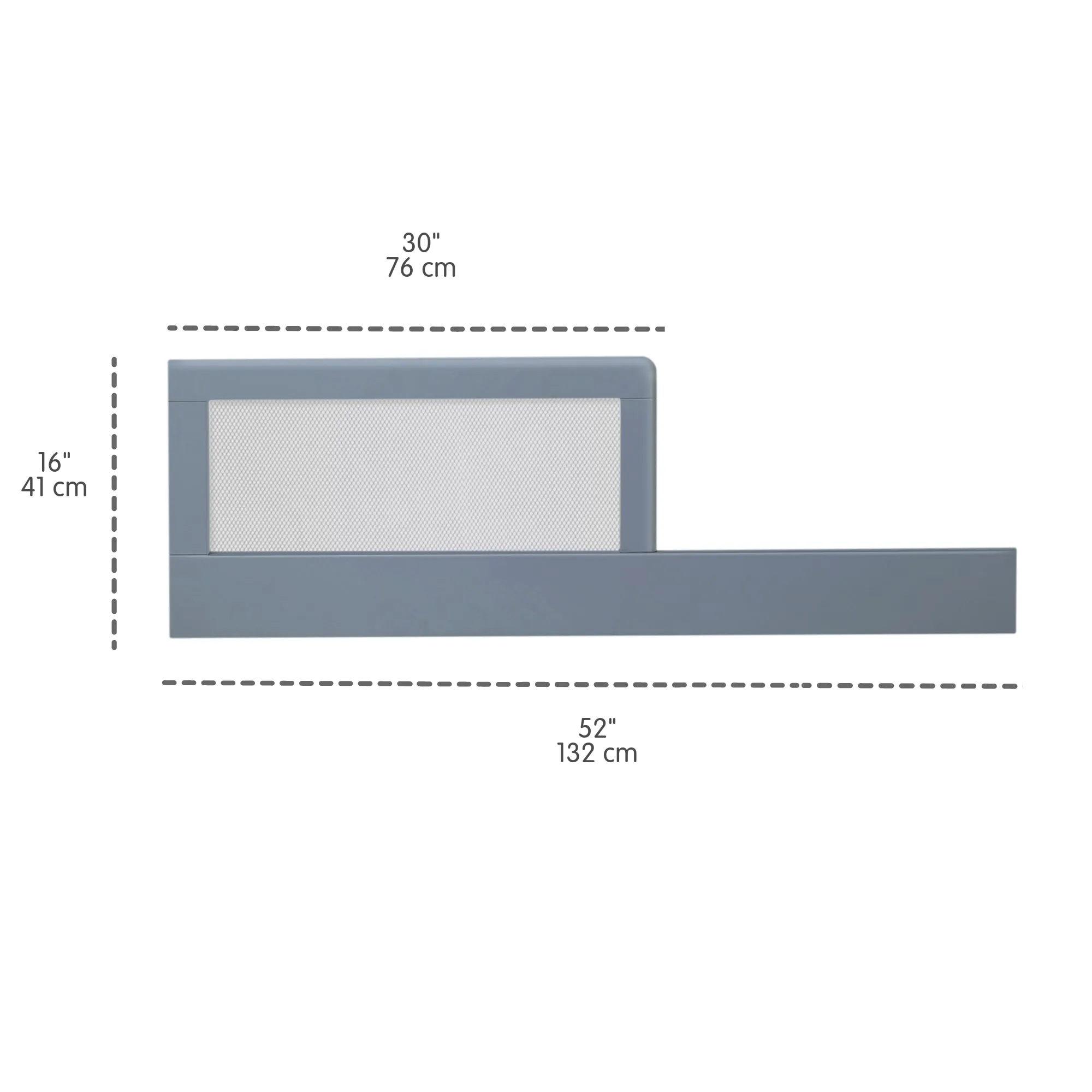BreathableBaby Mesh Toddler Bed Conversion Kit - Steel Gray