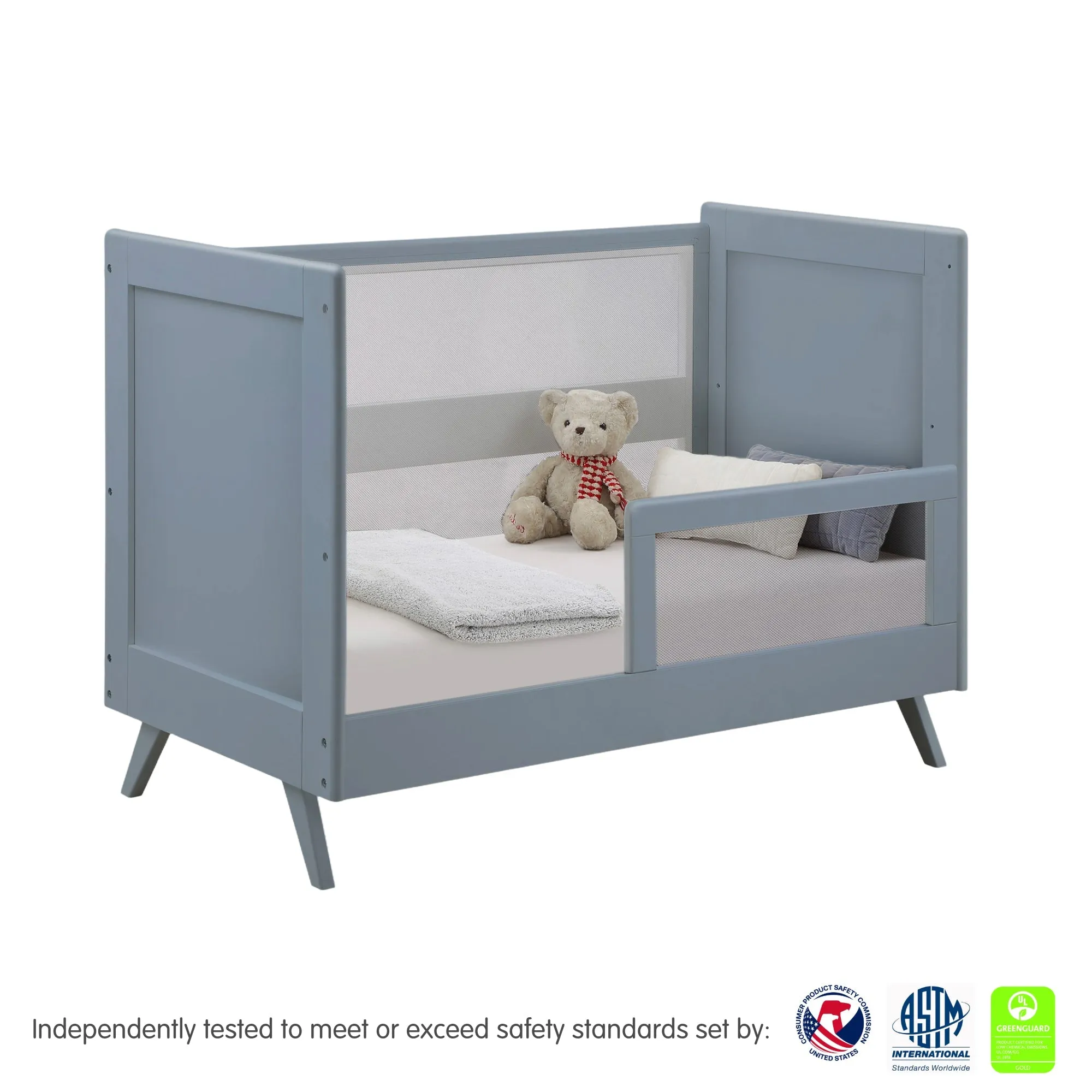 BreathableBaby Mesh Toddler Bed Conversion Kit - Steel Gray