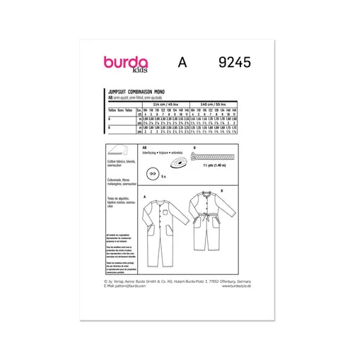 Burda Child Jumpsuit 9245