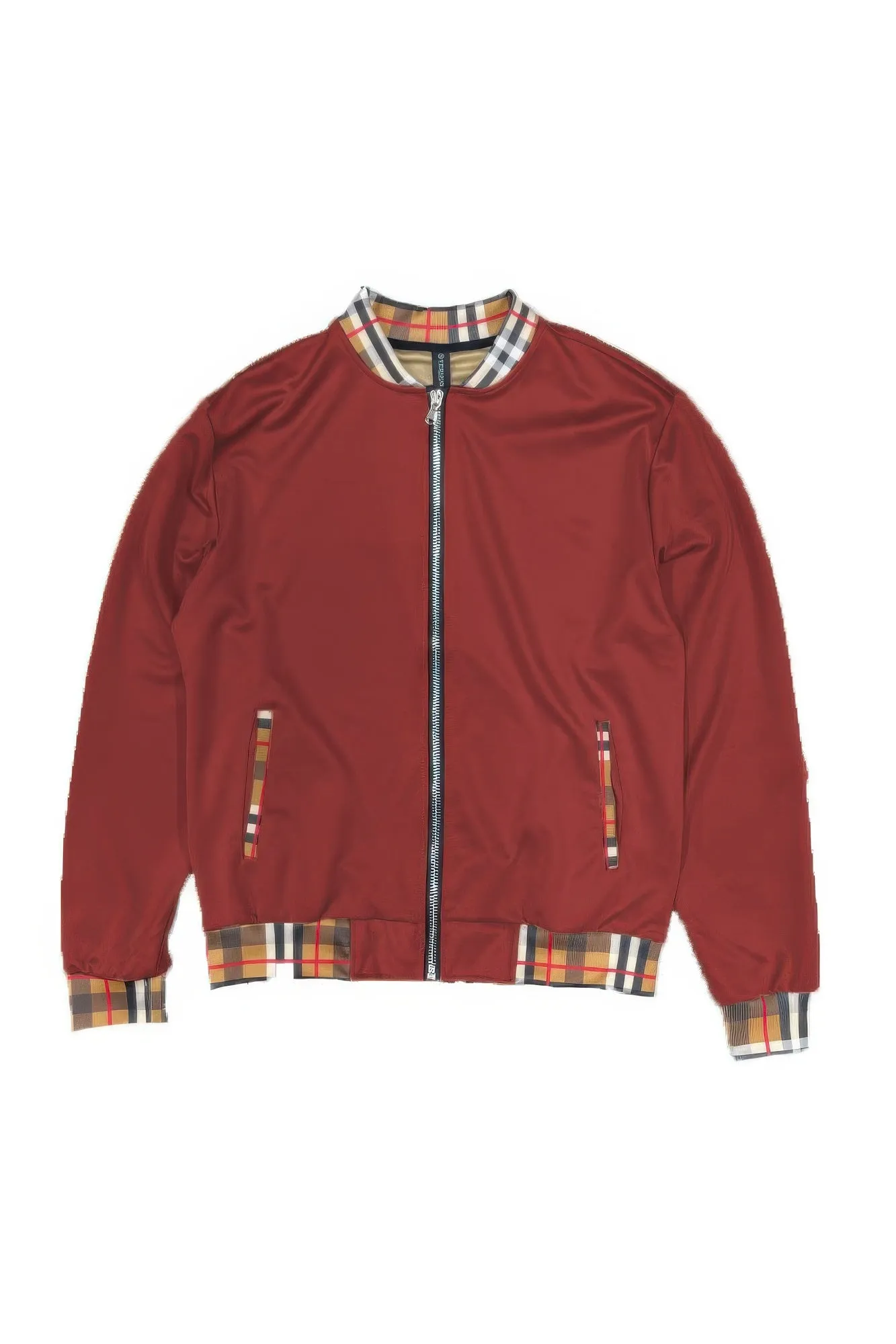 Checkered Plaid Waist Band Track Set