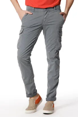 Chile pantalone cargo uomo in twill stretch con special washing extra slim fit