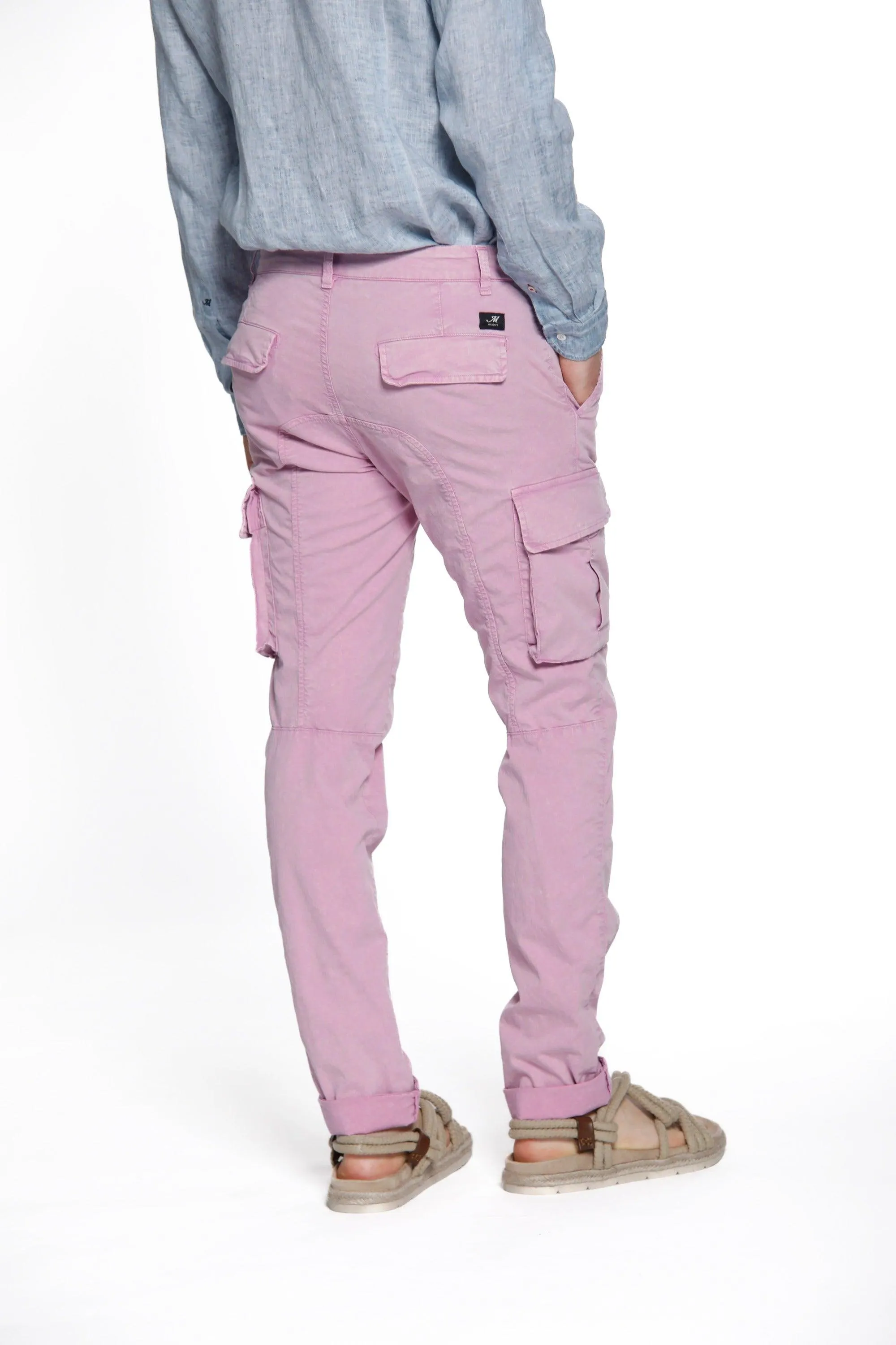 Chile pantalone cargo uomo in twill stretch con special washing extra slim fit
