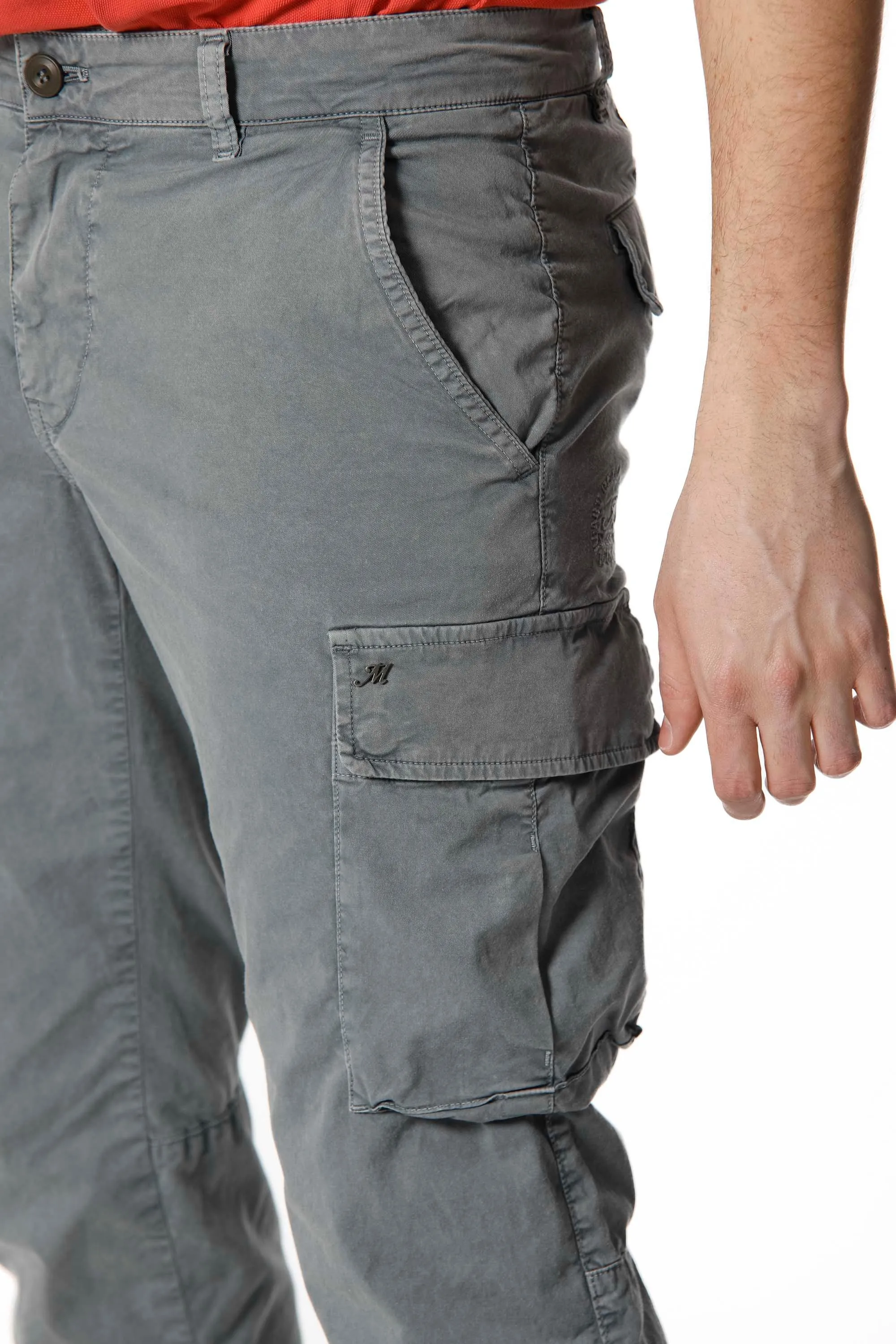 Chile pantalone cargo uomo in twill stretch con special washing extra slim fit
