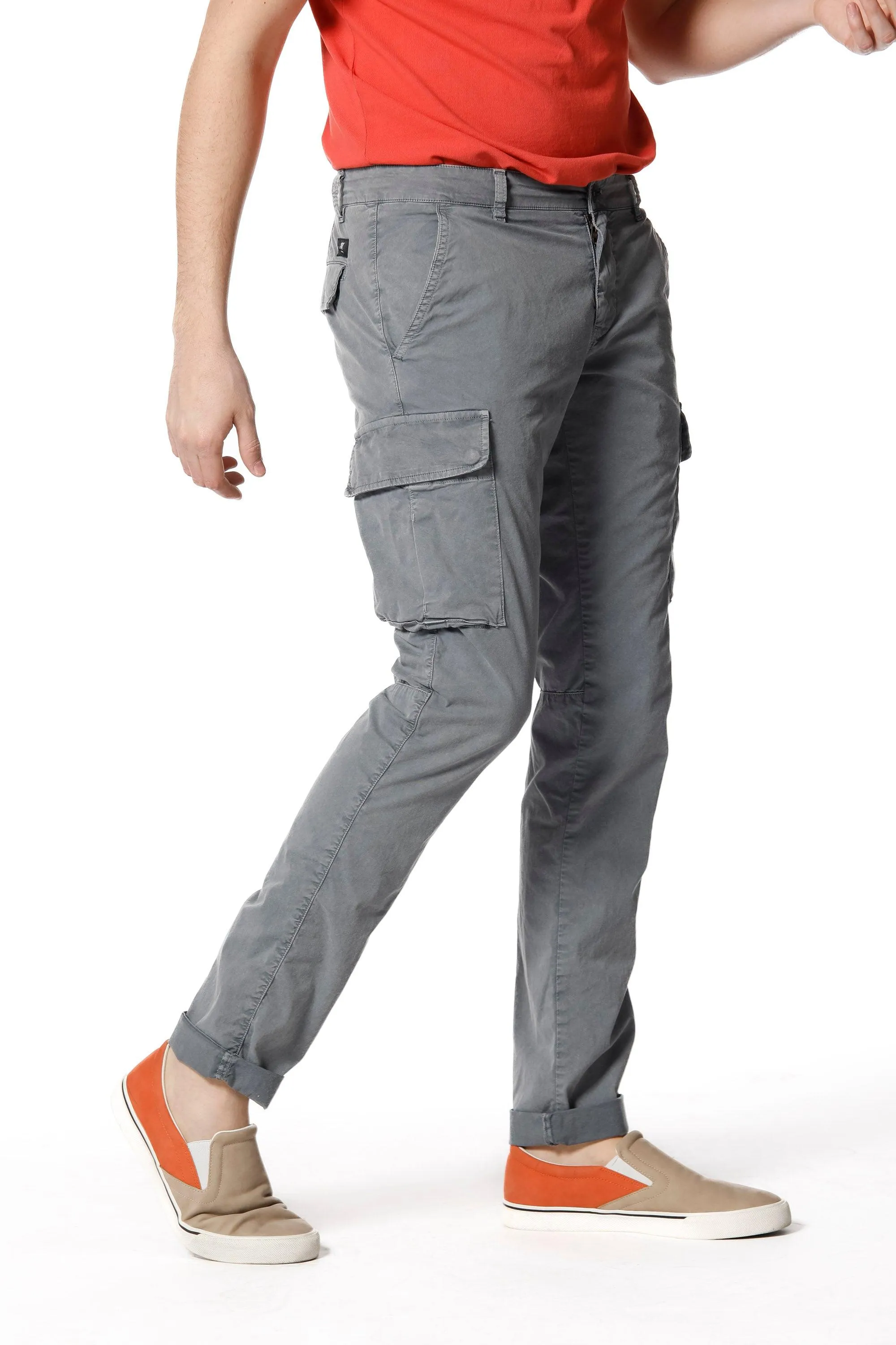 Chile pantalone cargo uomo in twill stretch con special washing extra slim fit