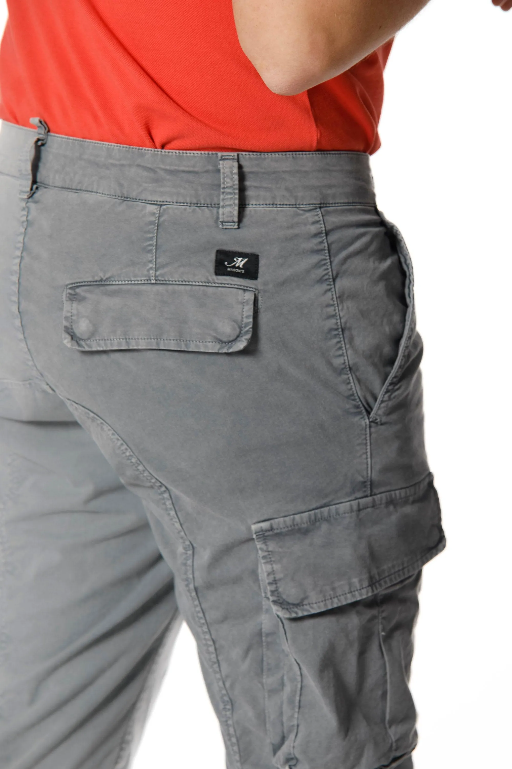 Chile pantalone cargo uomo in twill stretch con special washing extra slim fit