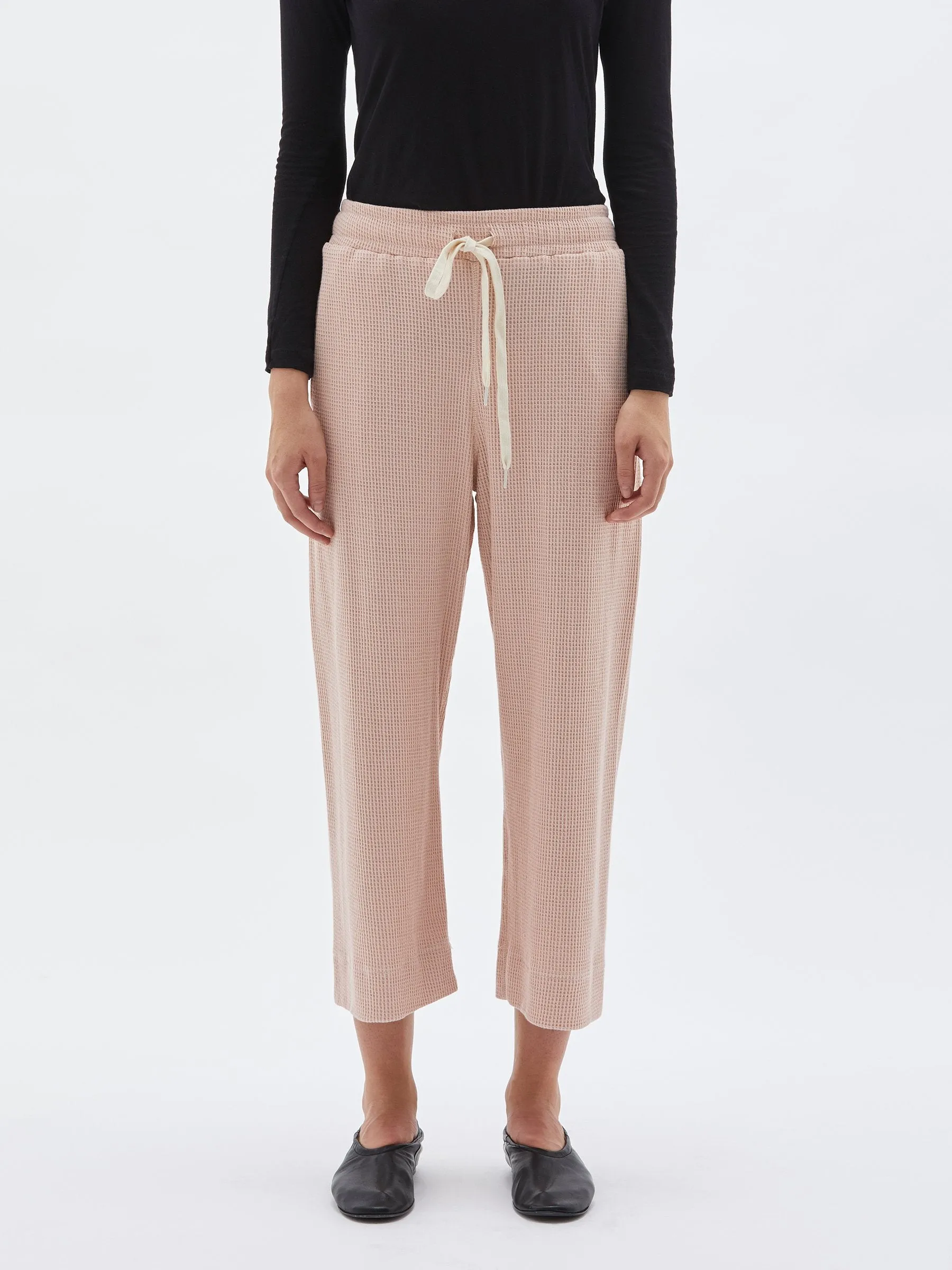 classic waffle wide leg pant