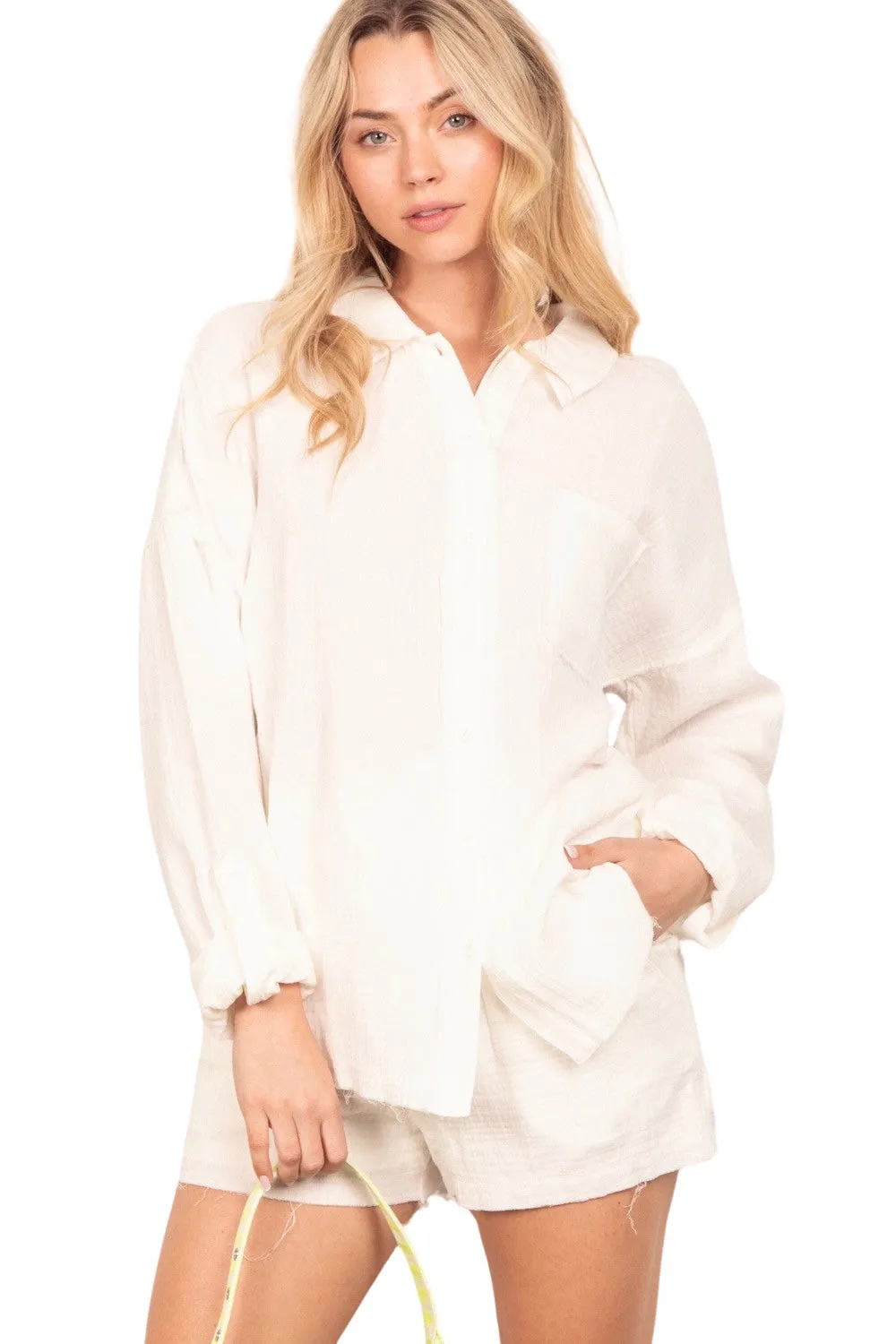 Coastal Dreams Guaze White Shorts