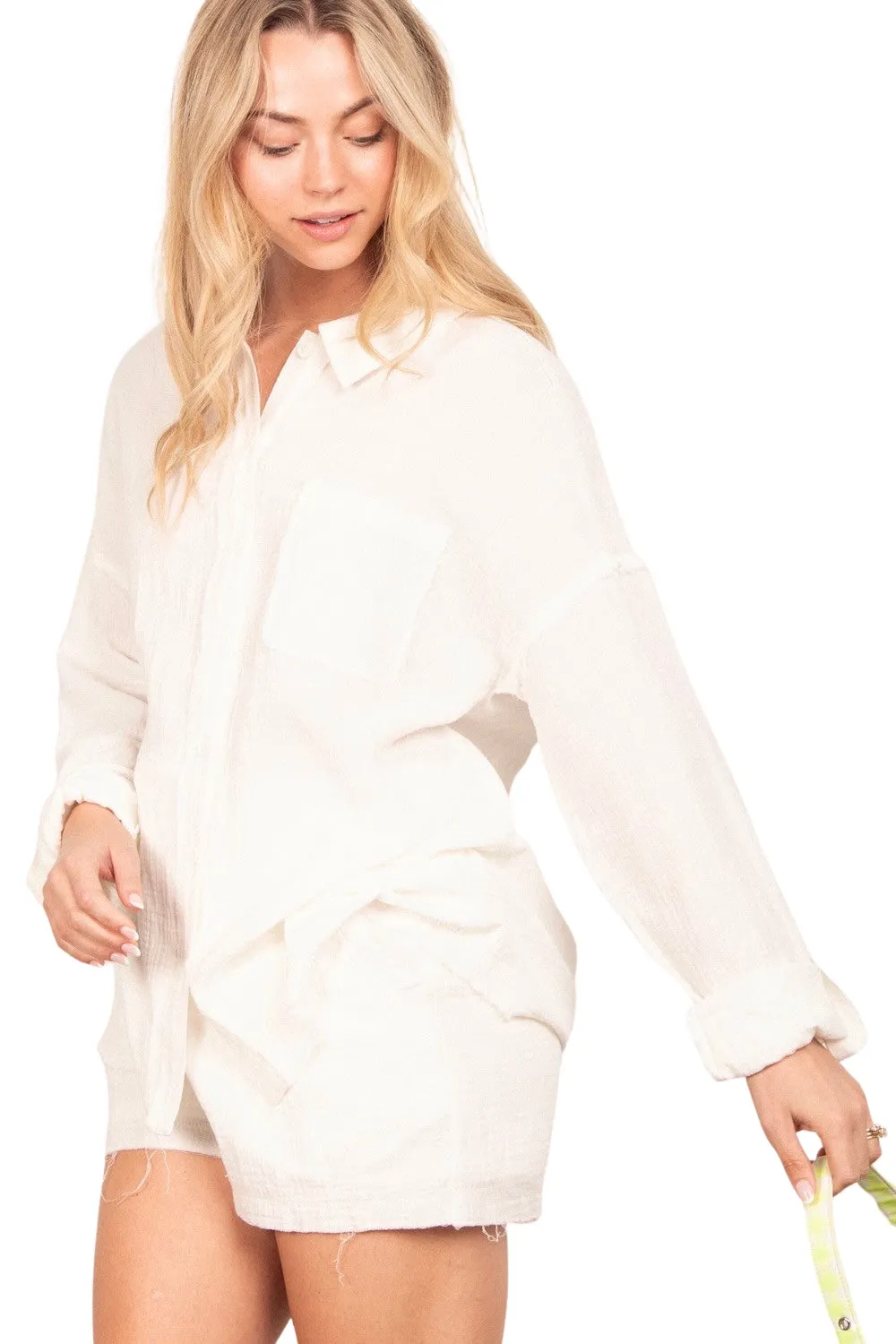 Coastal Dreams Guaze White Shorts