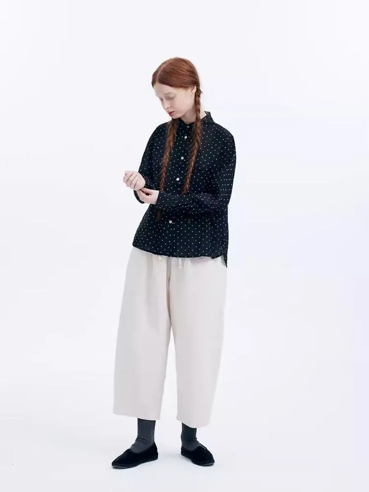 Color Line Beige and White Balloon Pants【s0000007958】