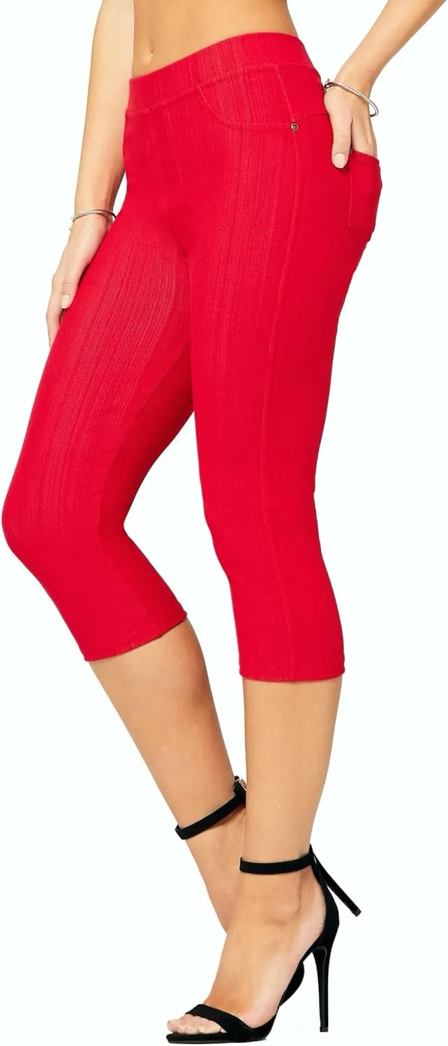 Conceited Jeggings for Women with Pockets - High Waist - Tummy Control Shaping - Regular and Plus Size
