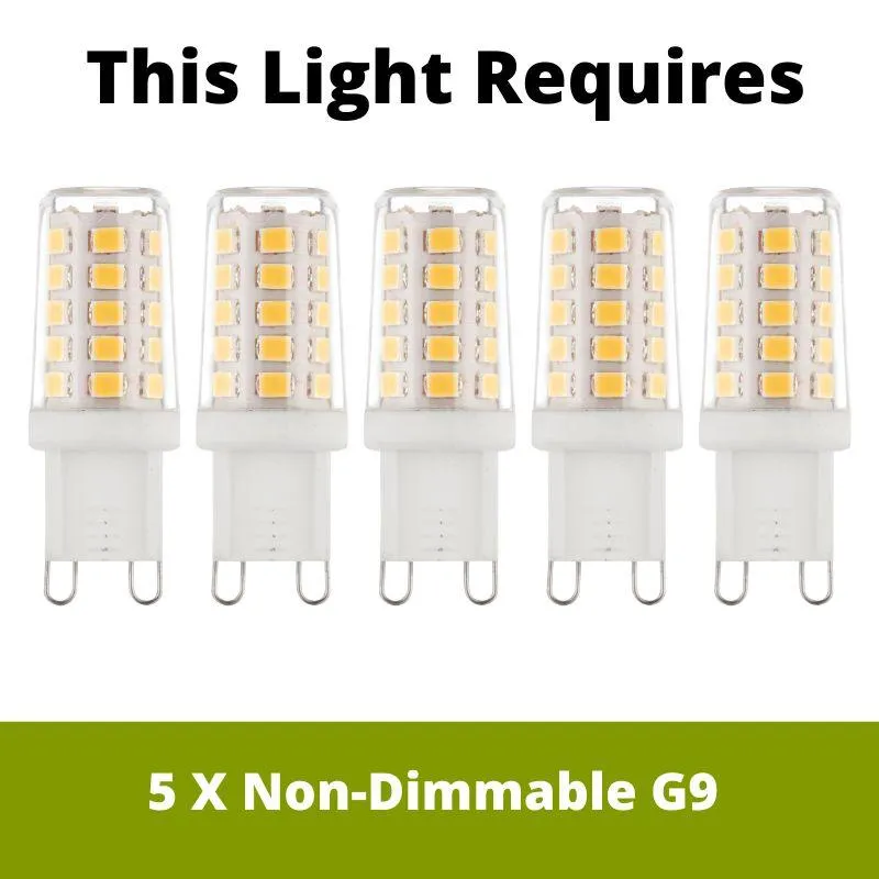 Crystoria 5 Light Blue LED Chrome/Glass/Acrylic Flush