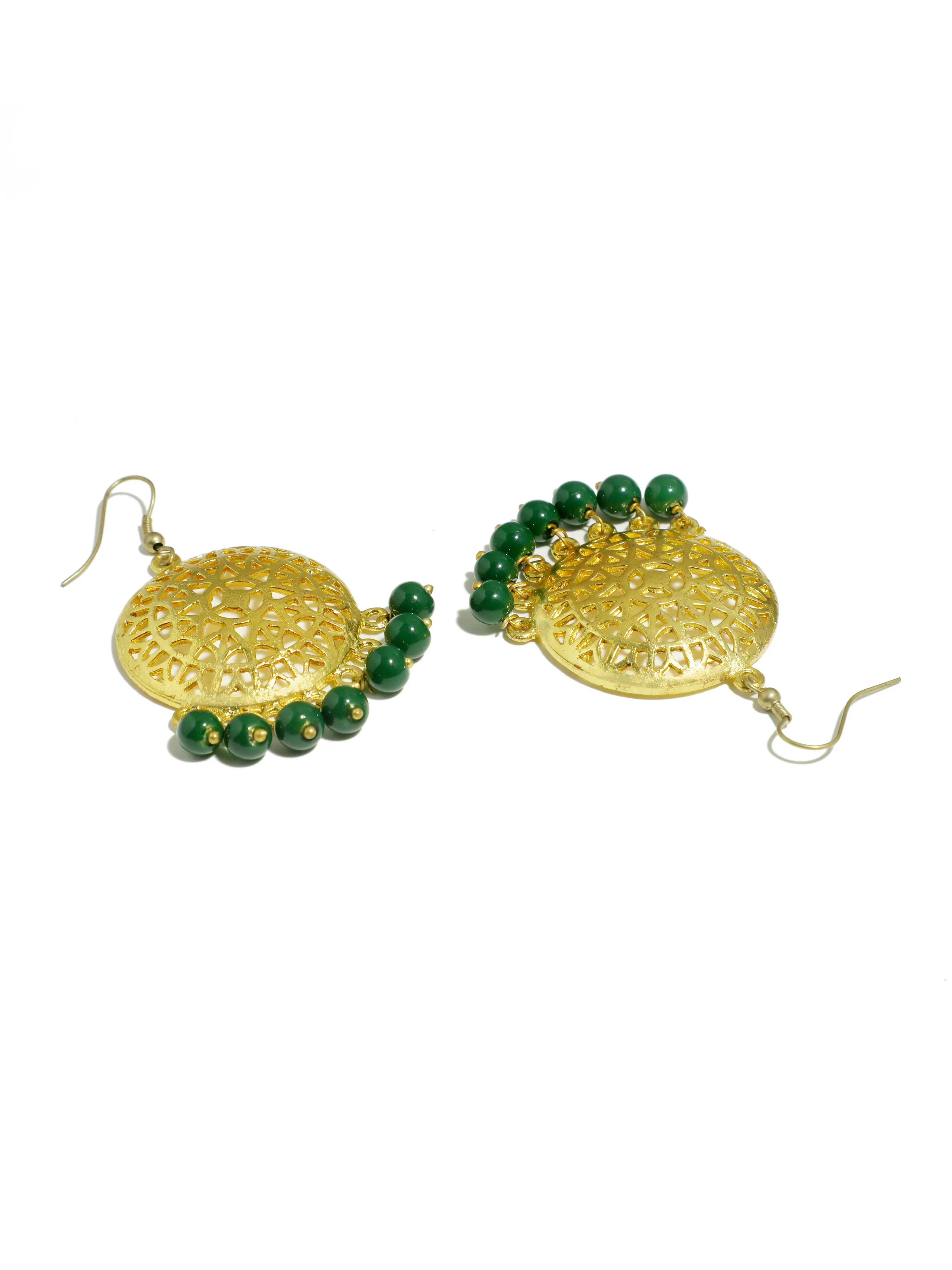 Dark Green Beaded Choker Necklace Set