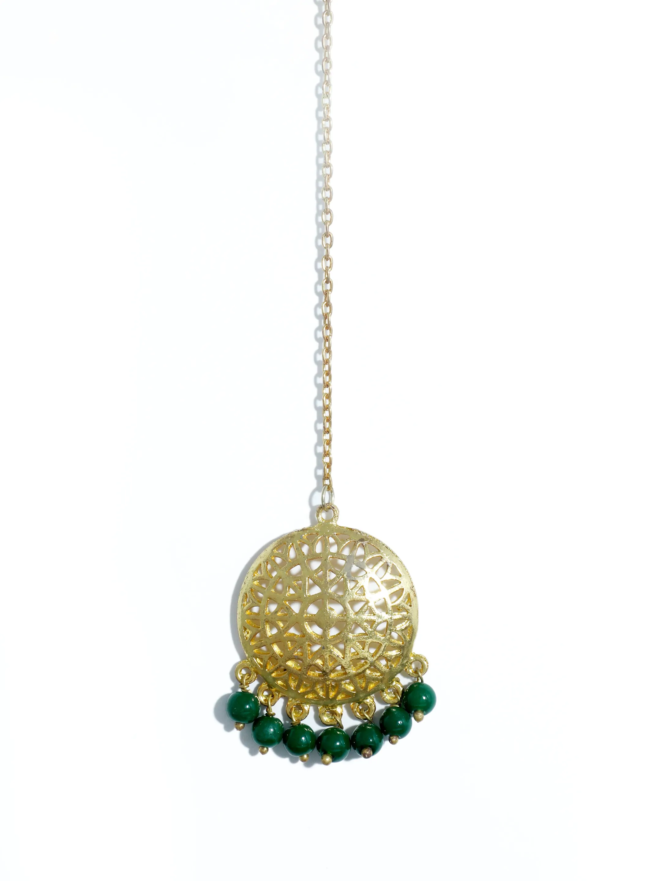 Dark Green Beaded Choker Necklace Set