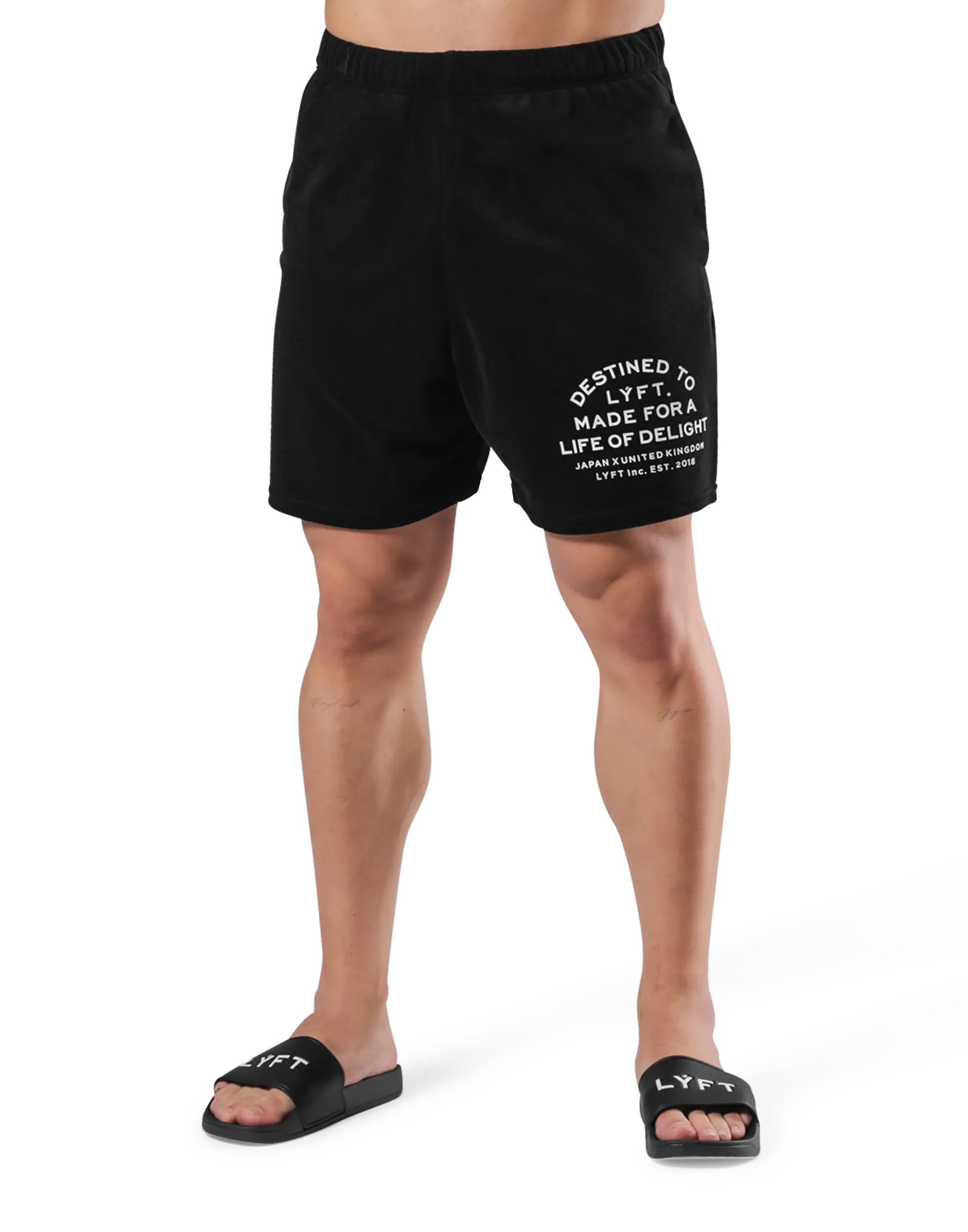 Delight Logo Pile Shorts - Black
