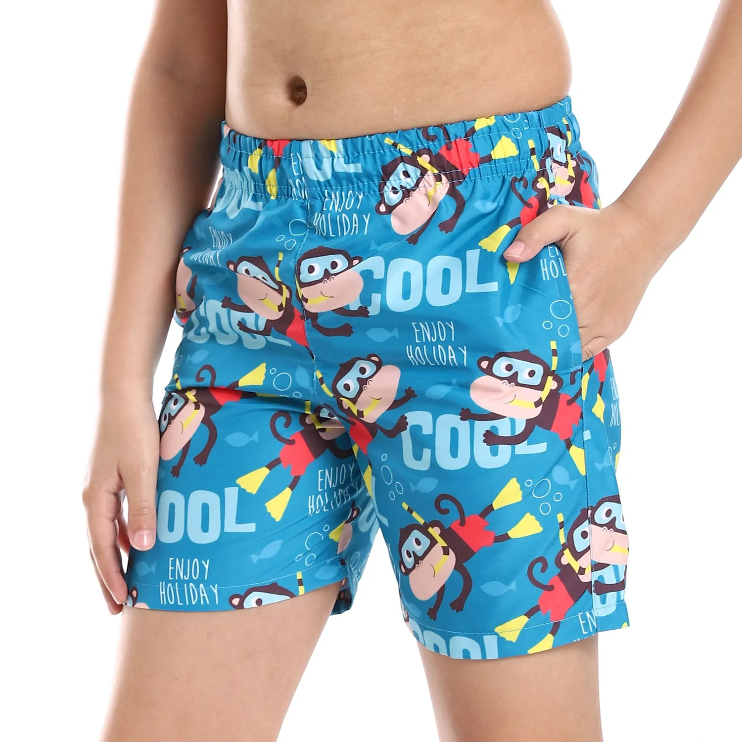 Diadora Boys Printed Swimming Short - Blue
