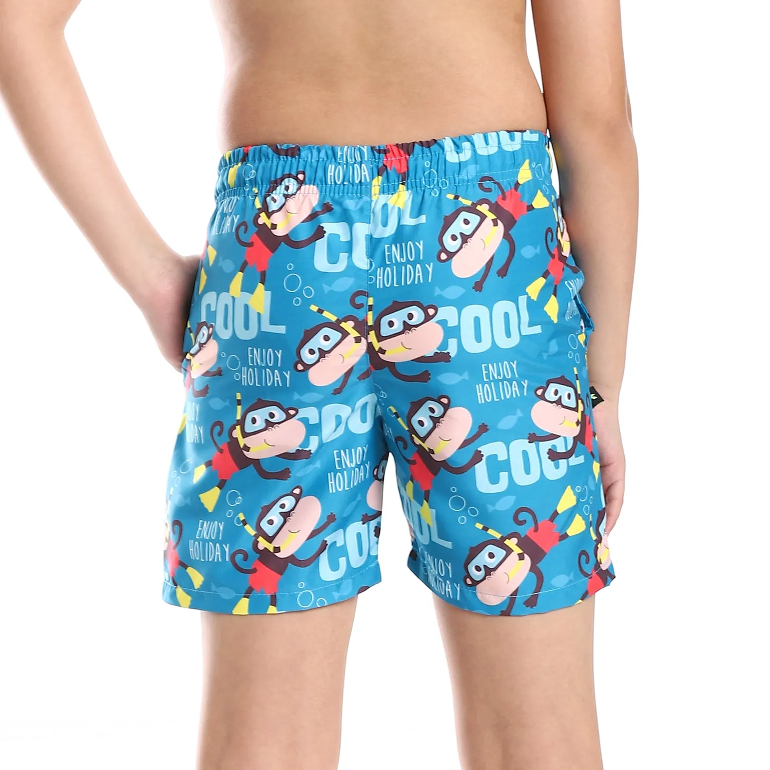 Diadora Boys Printed Swimming Short - Blue