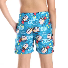 Diadora Boys Printed Swimming Short - Blue
