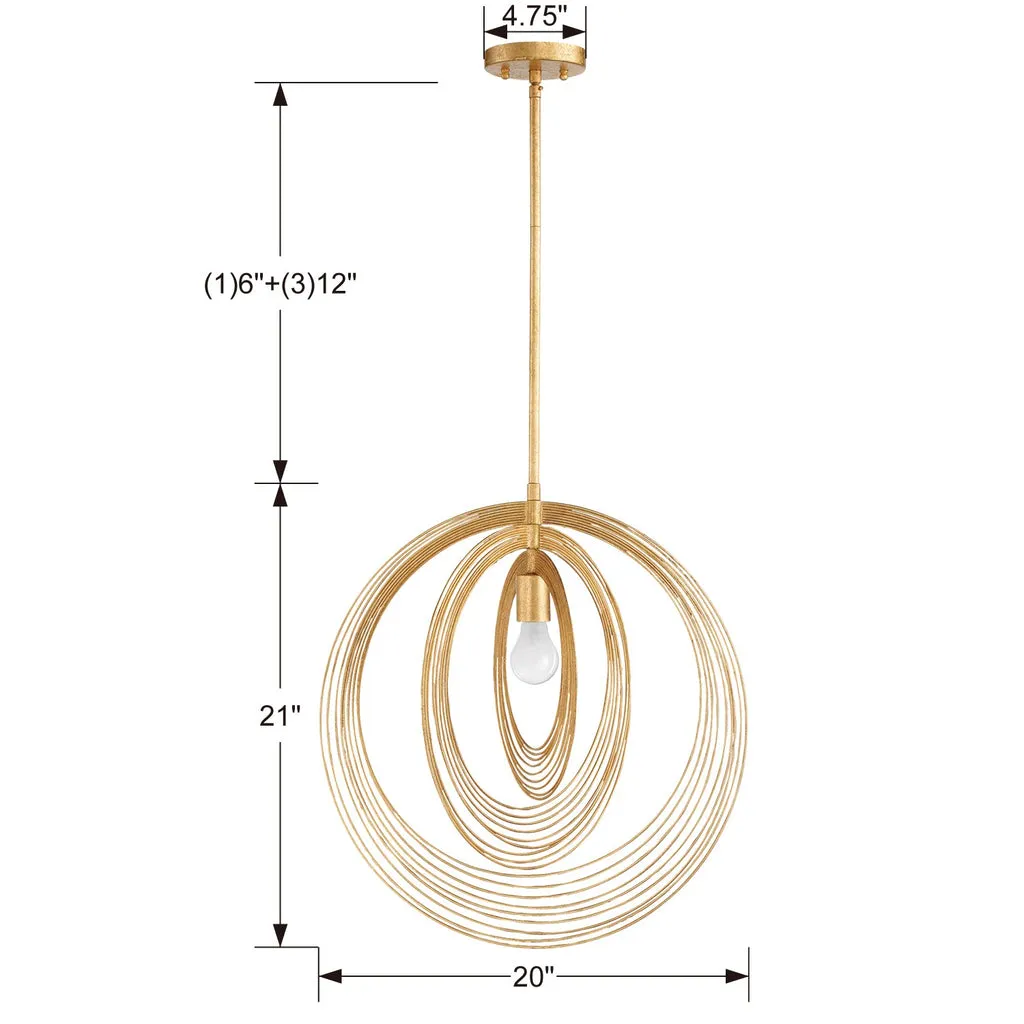 Doral 1 Light Renaissance Gold Pendant