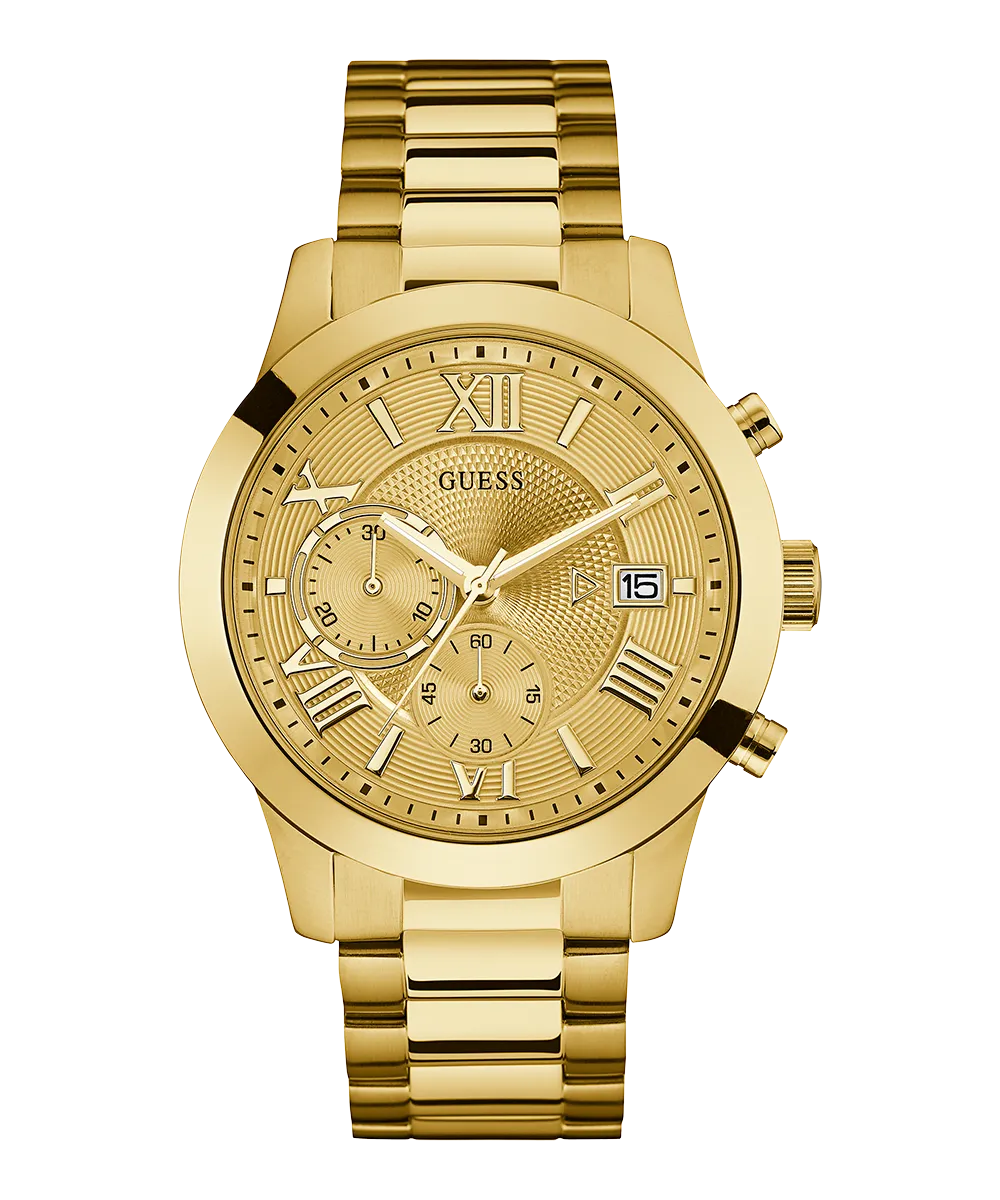 GUESS Mens Gold Tone Chronograph Watch