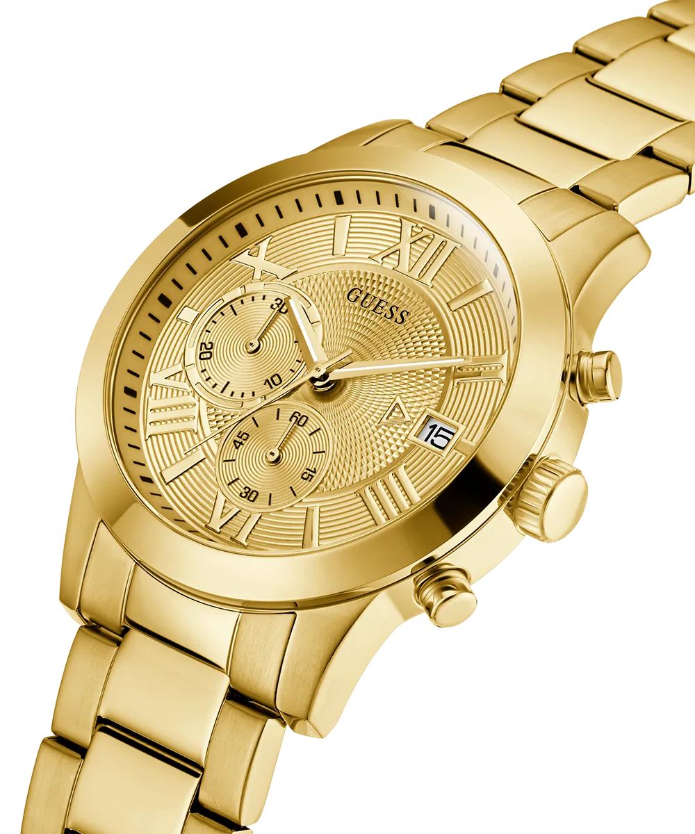 GUESS Mens Gold Tone Chronograph Watch
