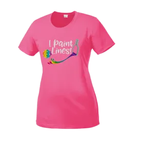 I Paint Lines | Women’s Short Sleeve Crewneck Athletic Shirts | 100% Polyester