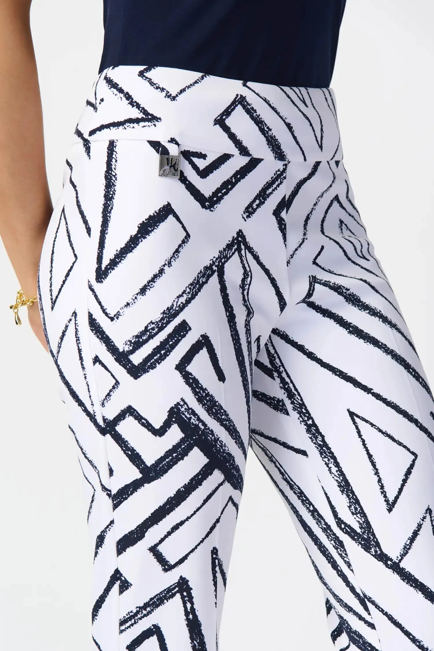 Joseph Ribkoff Vanilla/Midnight Blue Trouser Style 241271-2366