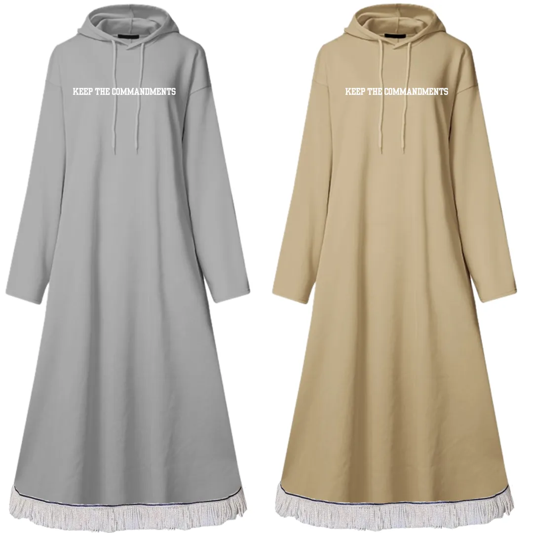 Keep the Commandments Oversized Hooded Maxi Dress